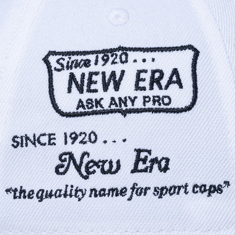 New Era Script Archive Logo White 9FORTY Velcro Adjustable Cap