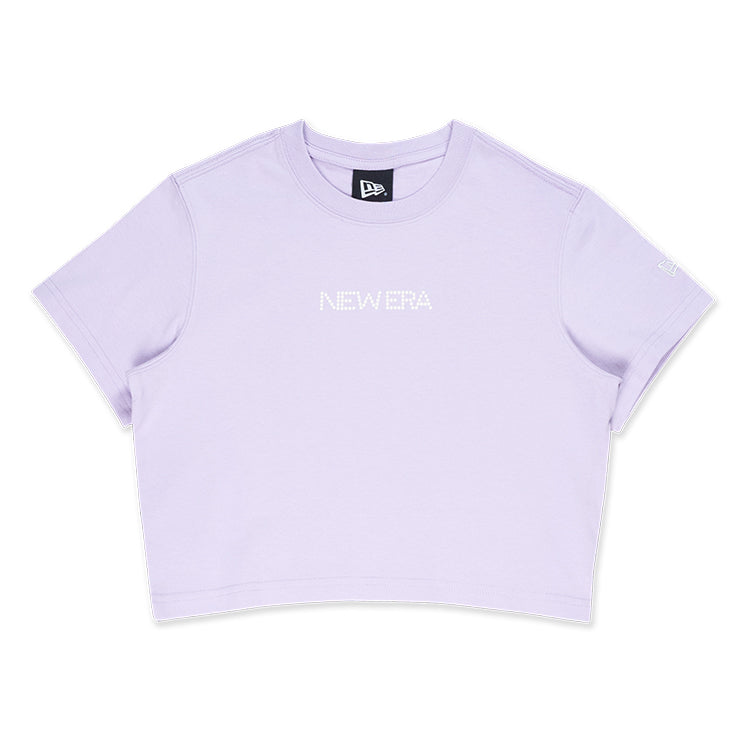 New Era Wordmark Savor The Moment New Era Pearl Pastel Lilac Women Crop Top