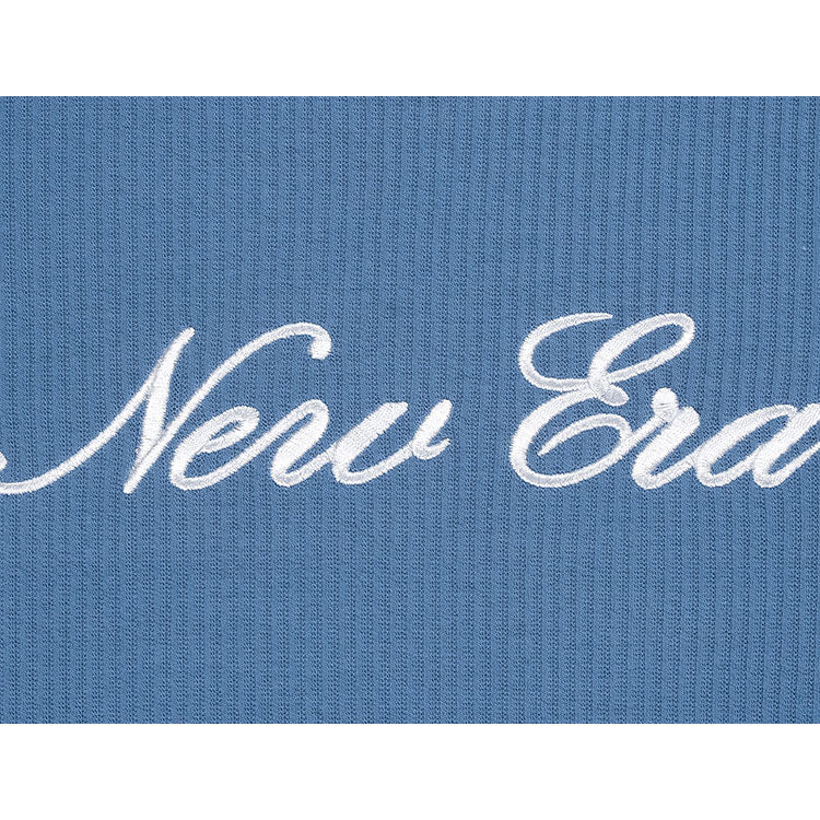 New Era Basic Faded Blue Women Crop Top Rib T-Shirt