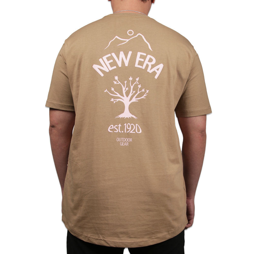 New Era Outdoor Natural Logo Khaki Short Sleeve T-Shirt