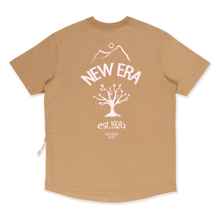 New Era Outdoor Natural Logo Khaki Short Sleeve T-Shirt