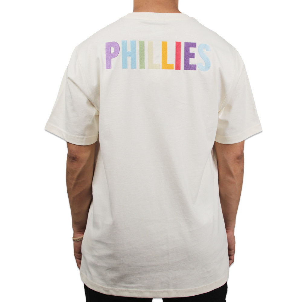 Philadelphia Phillies MLB Light Rainbow Ivory Short Sleeve T-Shirt