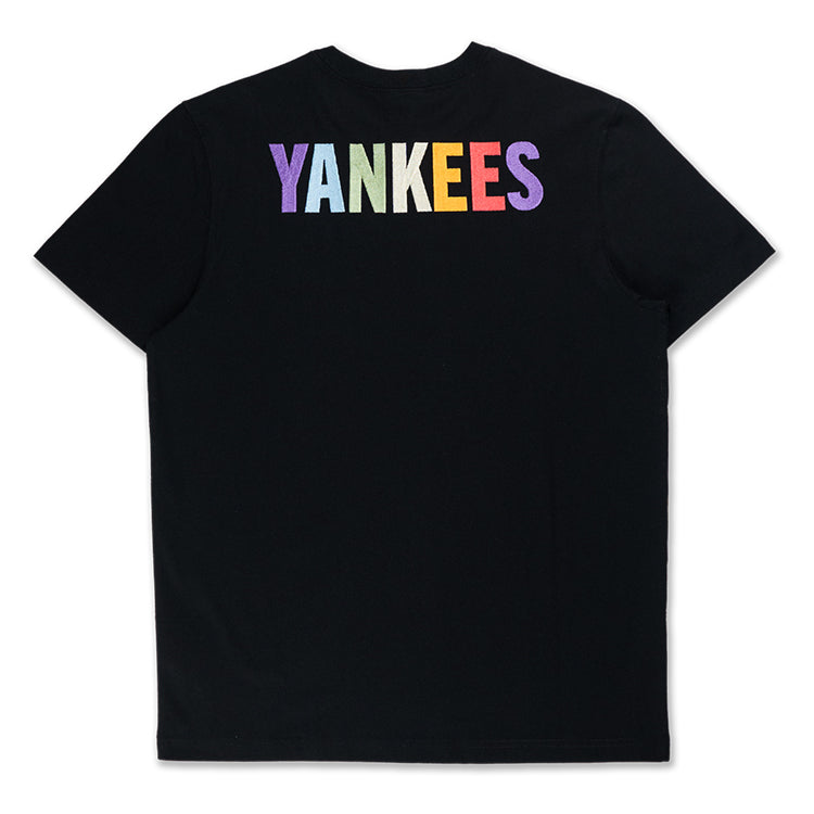 New York Yankees MLB Light Rainbow Black Short Sleeve T-Shirt