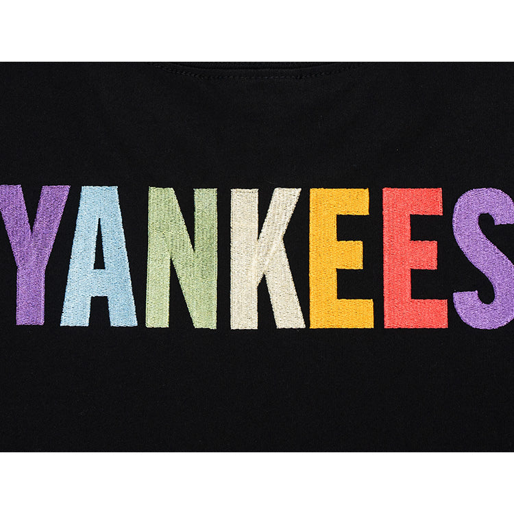 New York Yankees MLB Light Rainbow Black Short Sleeve T-Shirt