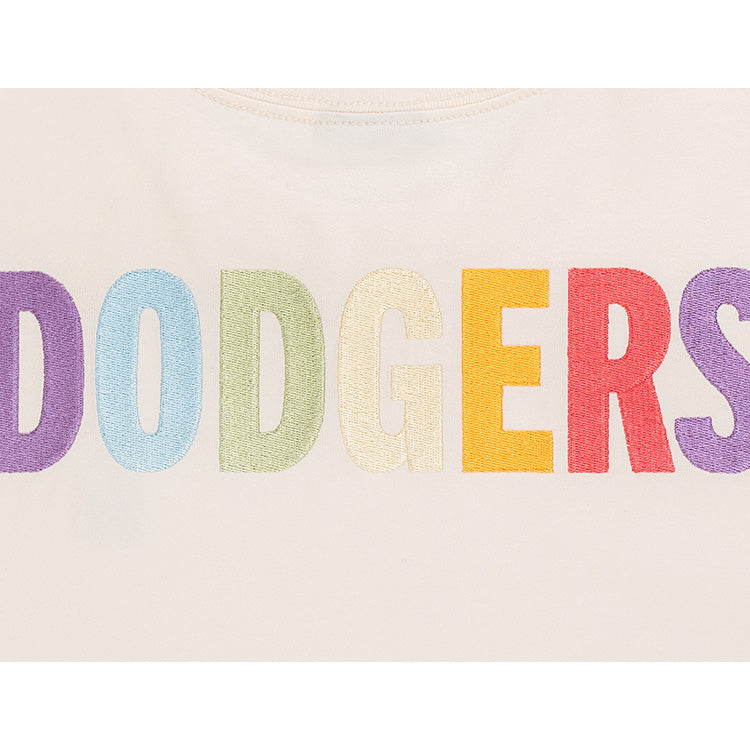 Los Angeles Dodgers MLB Light Rainbow Ivory Short Sleeve T-Shirt