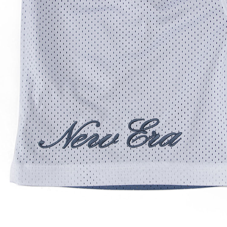 New Era Basic White Faded Blue Reversible Basketball Mesh Shorts