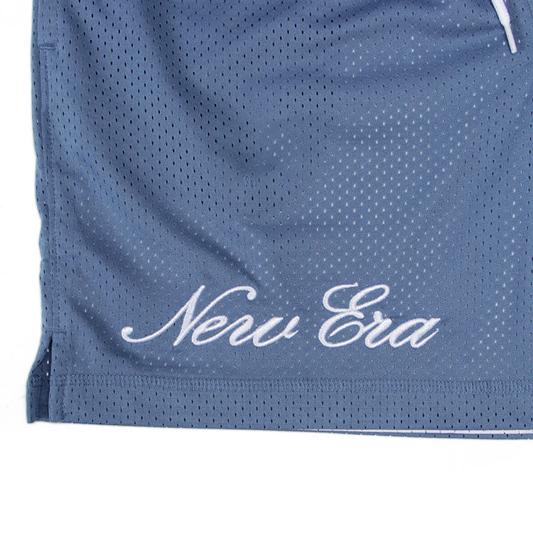 New Era Basic White Faded Blue Reversible Basketball Mesh Shorts