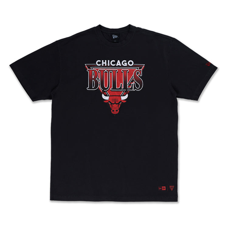 Chicago Bulls NBA League Retro Washed Black Oversized Short Sleeve T-Shirt