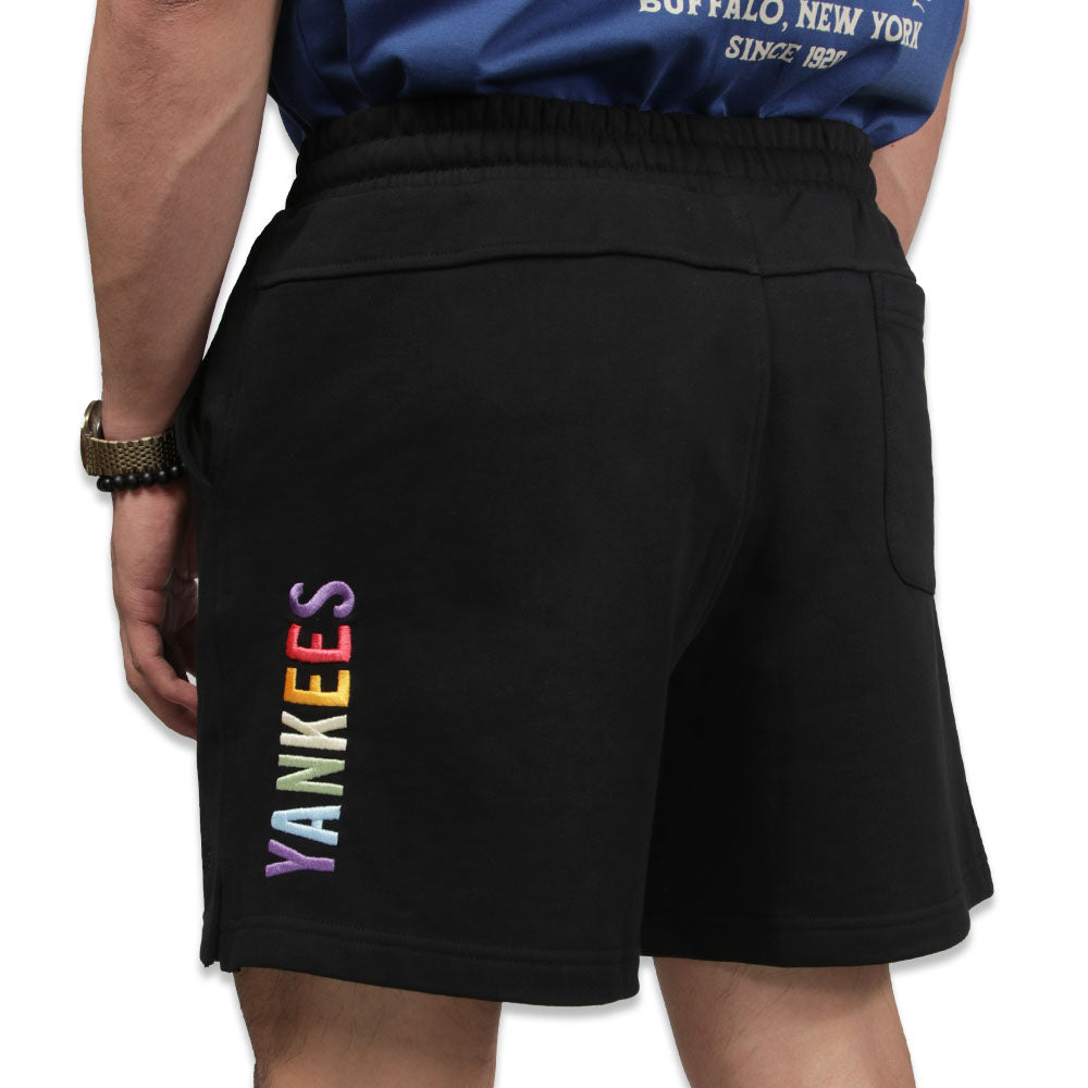 New York Yankees MLB Light Rainbow Black Knit Shorts