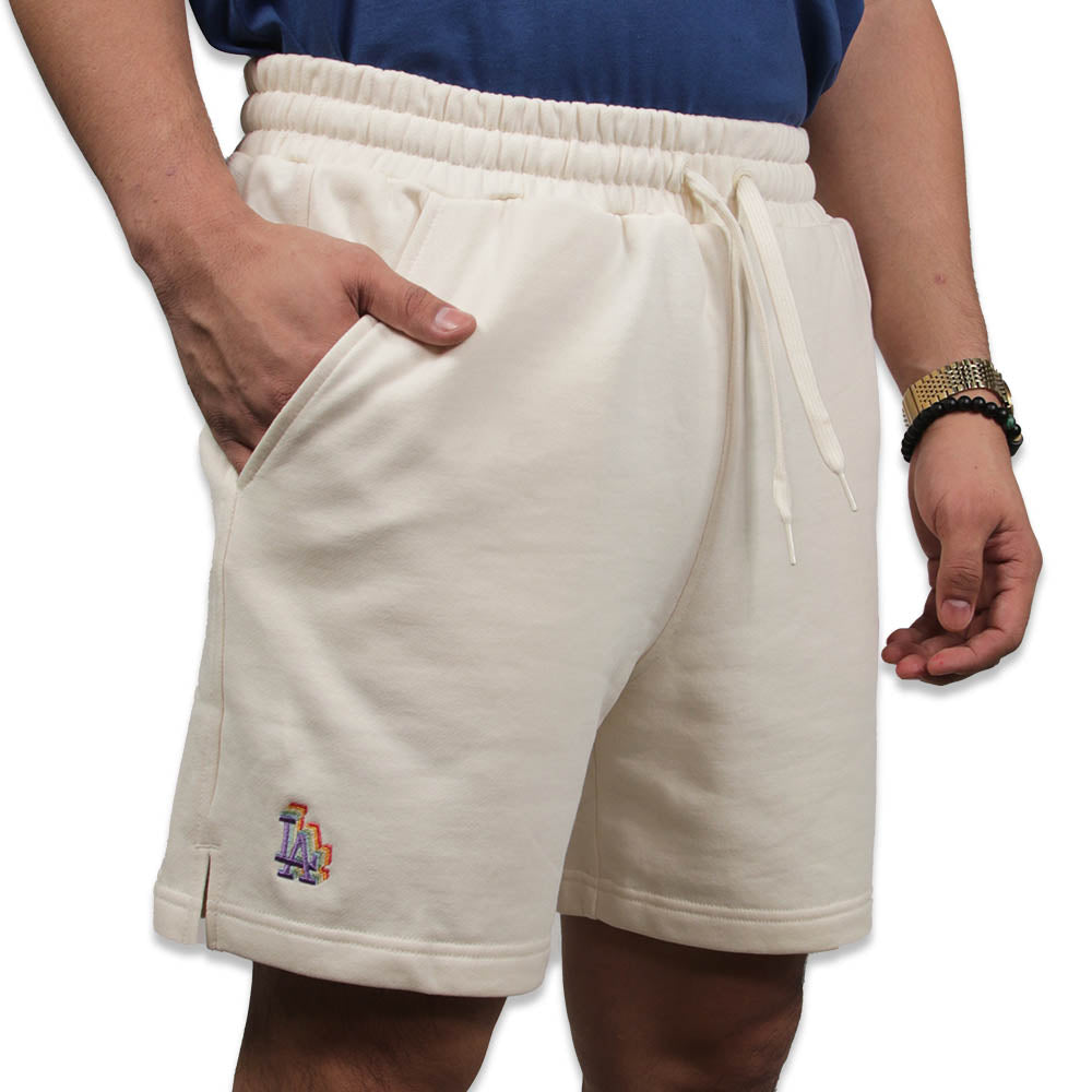 Los Angeles Dodgers MLB Light Rainbow Ivory Knit Shorts