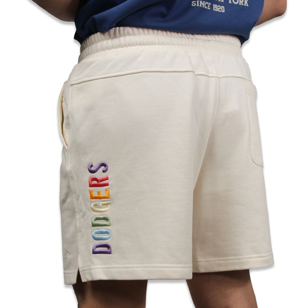 Los Angeles Dodgers MLB Light Rainbow Ivory Knit Shorts