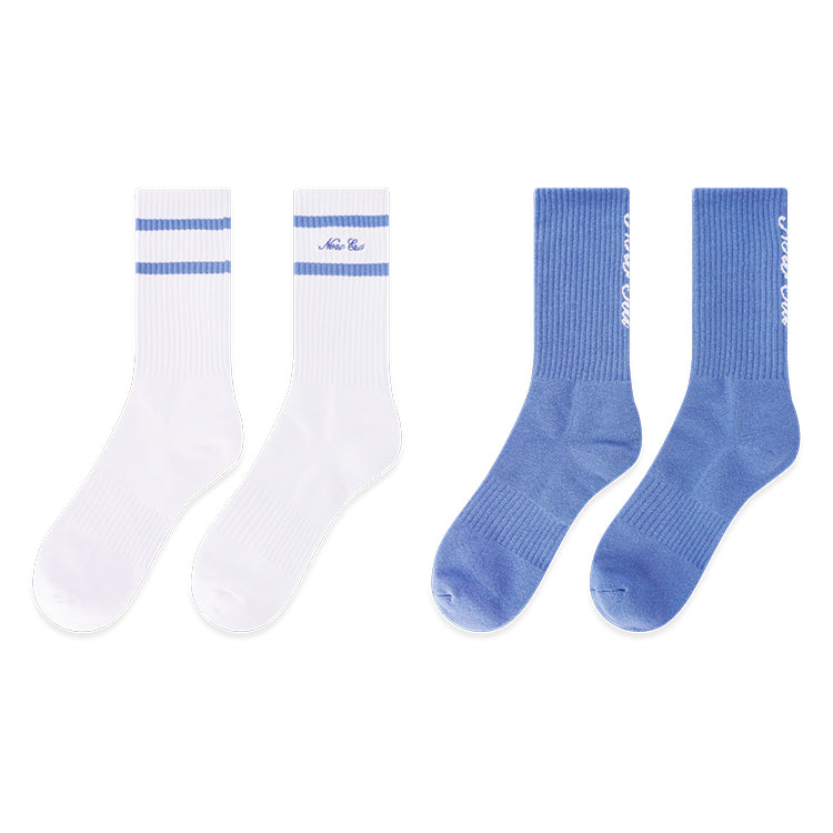 New Era Basic White Faded 2 Pairs Socks