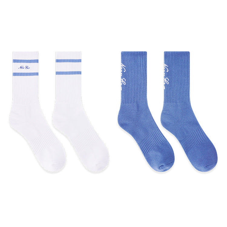 New Era Basic White Faded 2 Pairs Socks