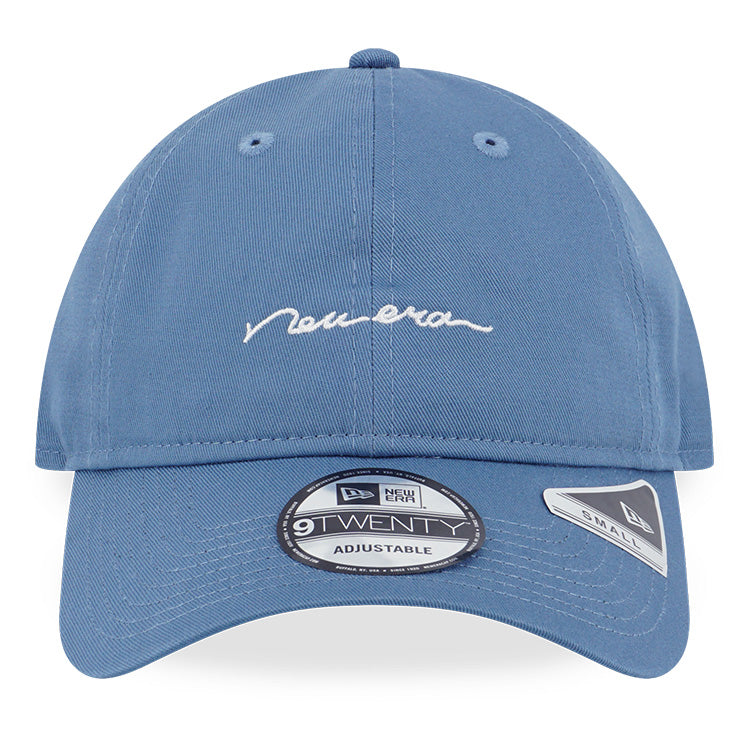 New Era Script Savor The Moment Glisten Glow Faded Blue 9TWENTY Small Adjustable Cap