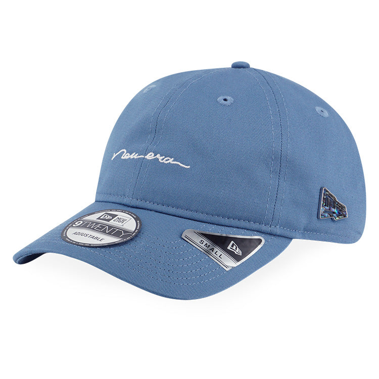 New Era Script Savor The Moment Glisten Glow Faded Blue 9TWENTY Small Adjustable Cap