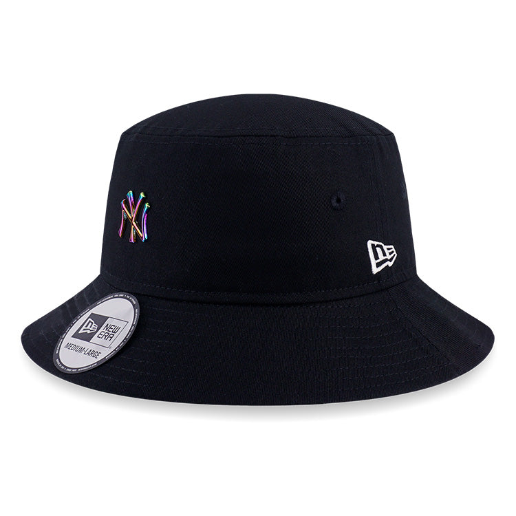 New York Yankees MLB Metal Badge Black Bucket Hat