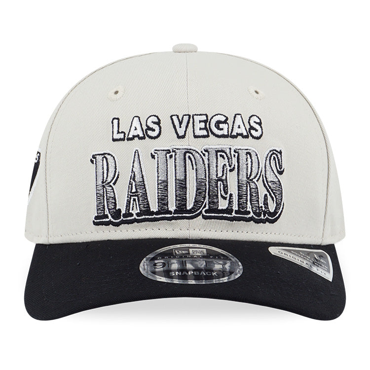 Las Vegas Raiders NFL League Retro Ivory Black 9FIFTY Pre-Curved Visor Snapback Cap