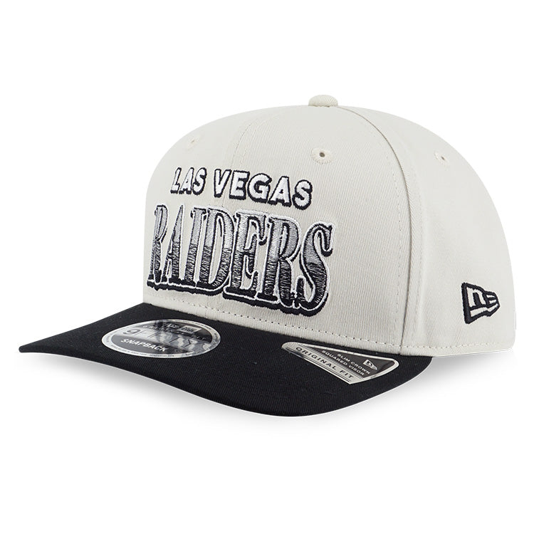 Las Vegas Raiders NFL League Retro Ivory Black 9FIFTY Pre-Curved Visor Snapback Cap