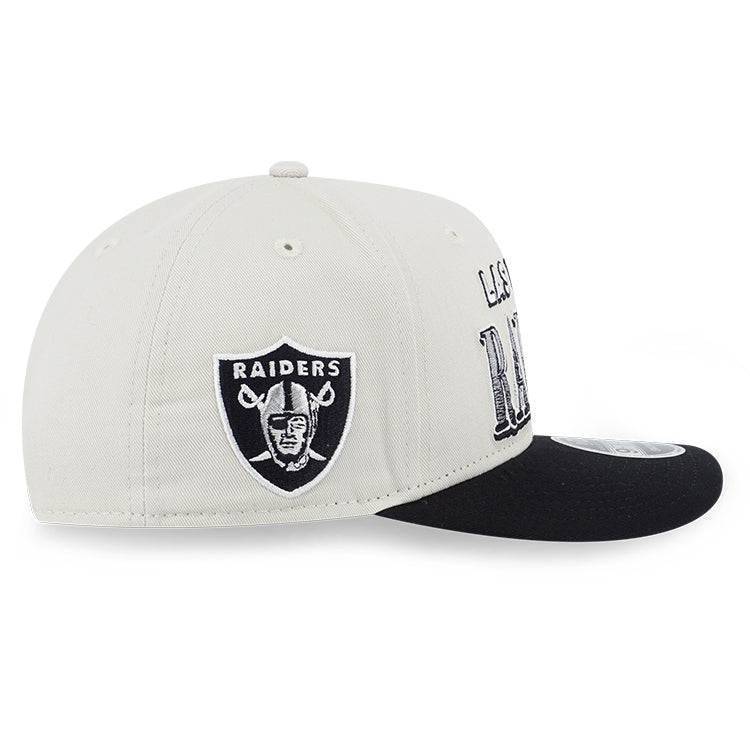 Las Vegas Raiders NFL League Retro Ivory Black 9FIFTY Pre-Curved Visor Snapback Cap