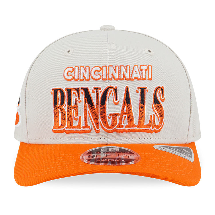 Cincinnati Bengals NFL League Retro Ivory Rush Orange 9FIFTY Pre-Curved Visor Snapback Cap