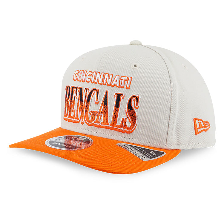 Cincinnati Bengals NFL League Retro Ivory Rush Orange 9FIFTY Pre-Curved Visor Snapback Cap