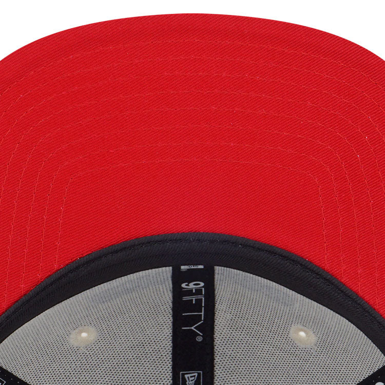 Chicago Bulls NBA League Retro Ivory Scarlet 9FIFTY Pre-Curved Visor Snapback Cap