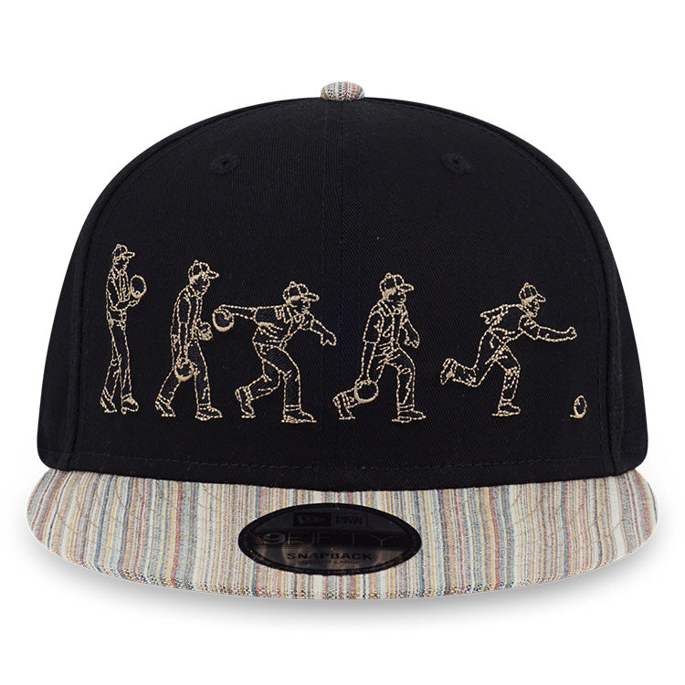 New Era Bowling Club Black on Multi 9FIFTY Adjustable Snapback Cap