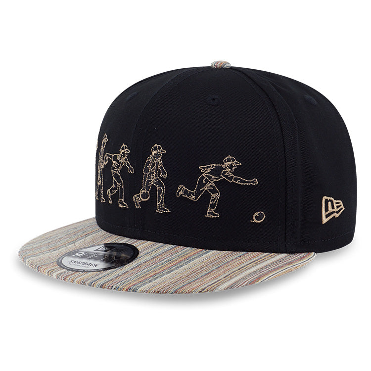 New Era Bowling Club Black on Multi 9FIFTY Adjustable Snapback Cap