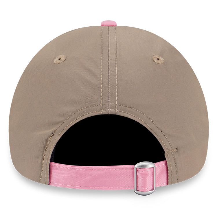 New Era Mountain Logo Outdoor Bold Color Khaki on Pink 9FORTY Unstructured Cap