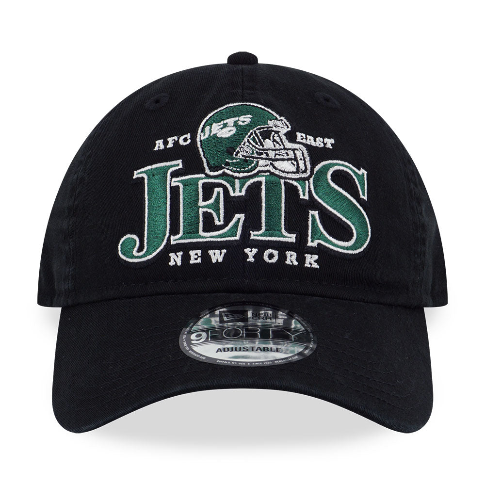 New York Jets NFL Helmet Black 9FORTY Unstructured Adjustable Cap