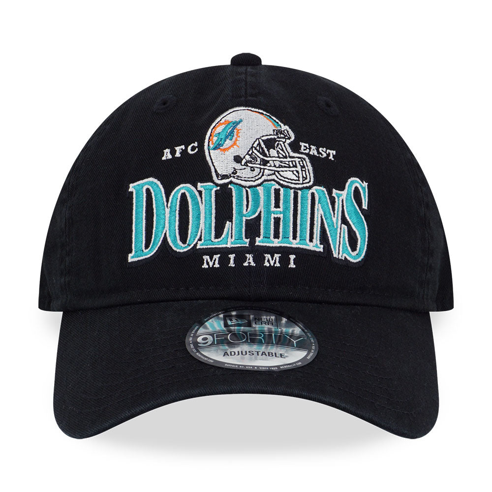 Miami Dolphins NFL Helmet Black 9FORTY Unstructured Adjustable Cap