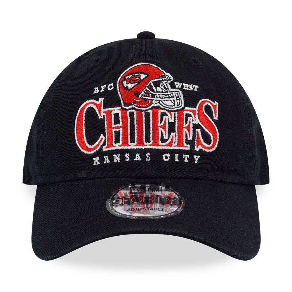 Kansas City Chief NFL Helmet Black 9FORTY Unstructured Adjustable Cap