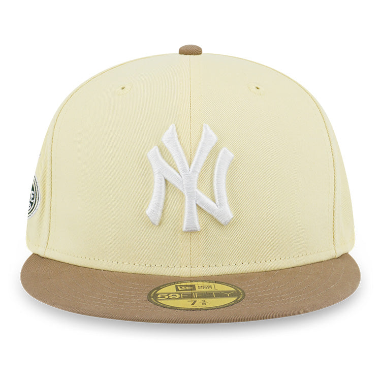 New York Yankees MLB Lemon Tea Baby Yellow Khaki 59FIFTY Fitted Cap