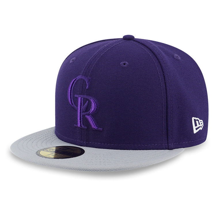 Colorado Rockies MLB 5950 Pack Aloha Purple on Grey 59FIFTY Fitted Cap