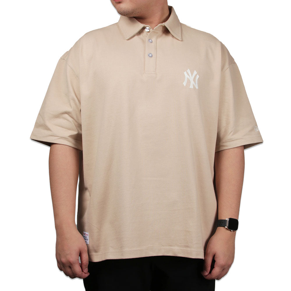 New York Yankees MLB Essential Khaki Short Sleeve Polo Shirt