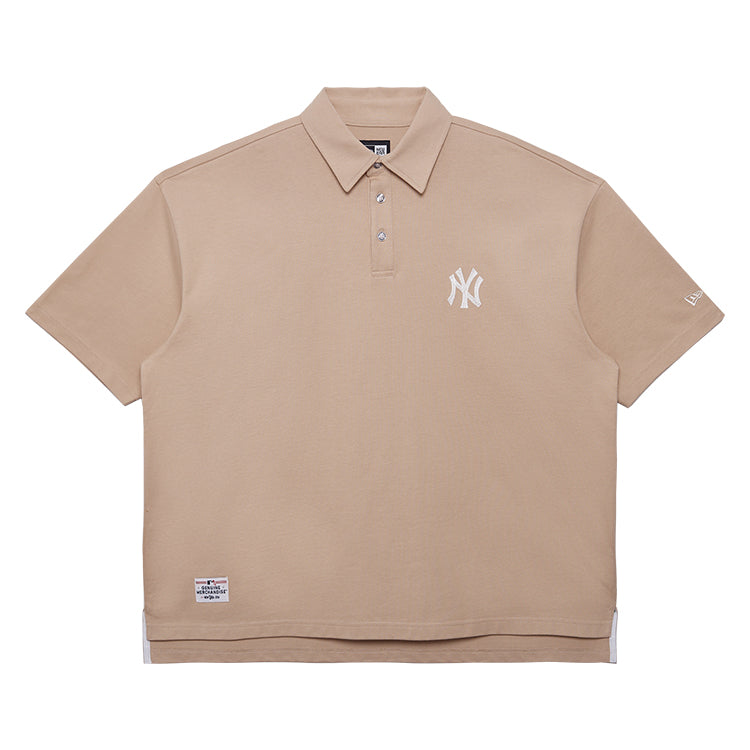 New York Yankees MLB Essential Khaki Short Sleeve Polo Shirt