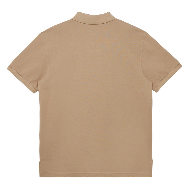 New Era Script Essential Khaki Short Sleeve Polo Shirt