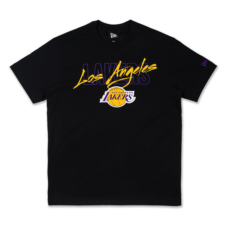 Los Angeles Lakers NBA Front Logo Black Short Sleeve T-Shirt