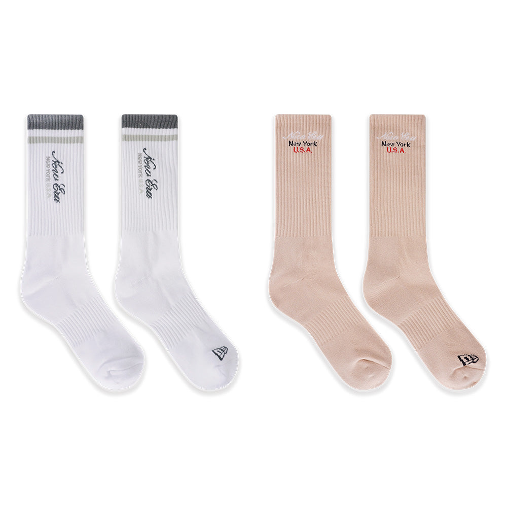 New Era Basic White and Oat Milk Socks