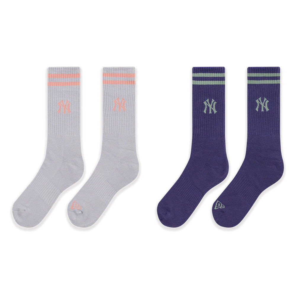 New York Yankees MLB Color Era Purple and Dolphine Grey Socks