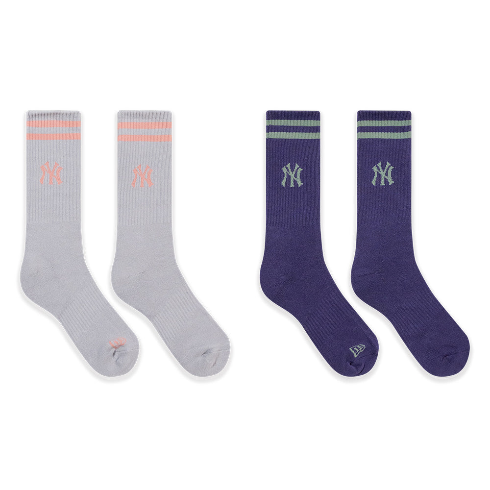 New York Yankees MLB Color Era Purple and Dolphine Grey Socks