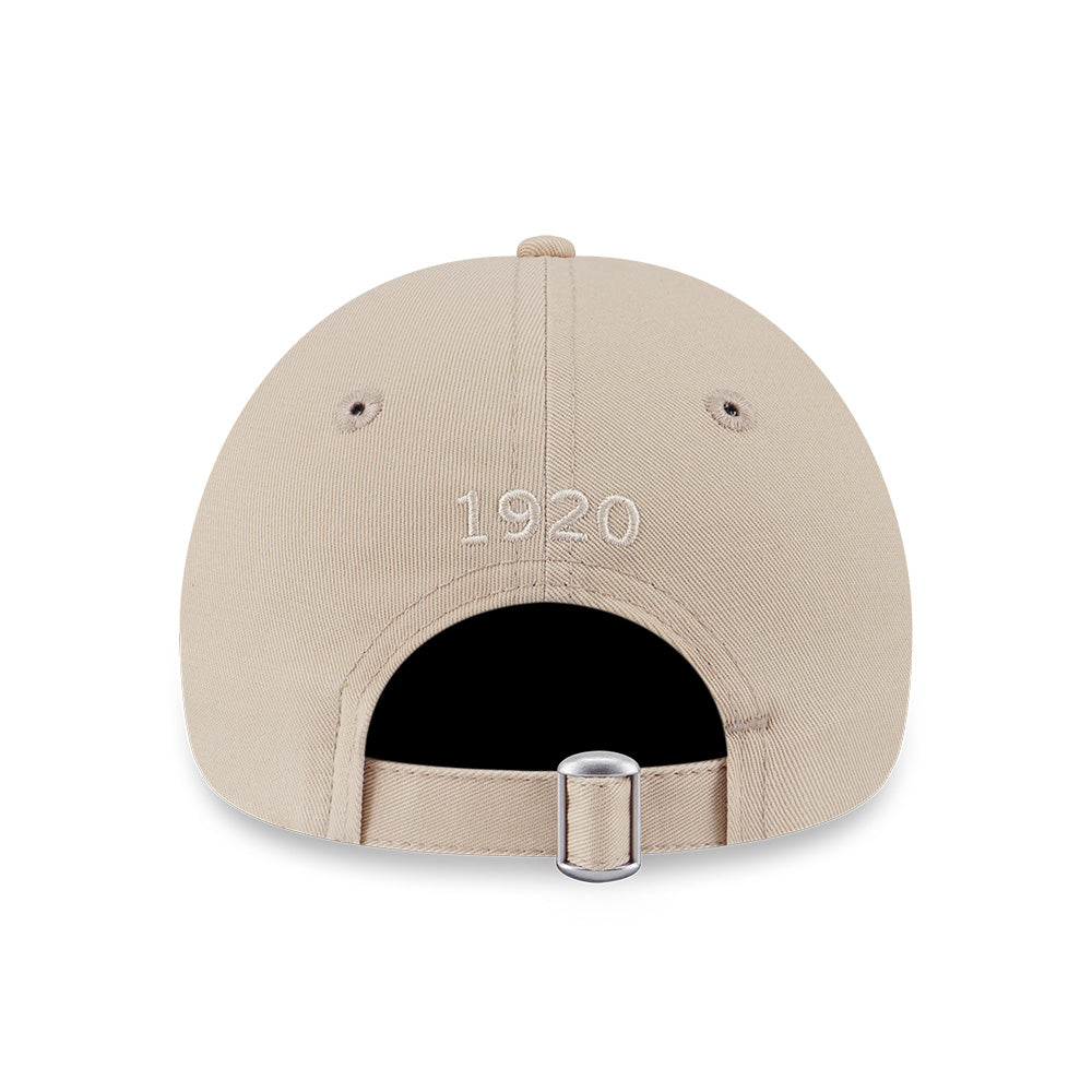 New Era Basic Kids White Script Logo Oat Milk 9FORTY Adjustable Youth Cap