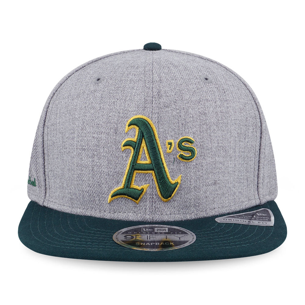 Oakland Athletics MLB Cooperstown Heather Grey 9FIFTY Precurved Visor Snapback Cap