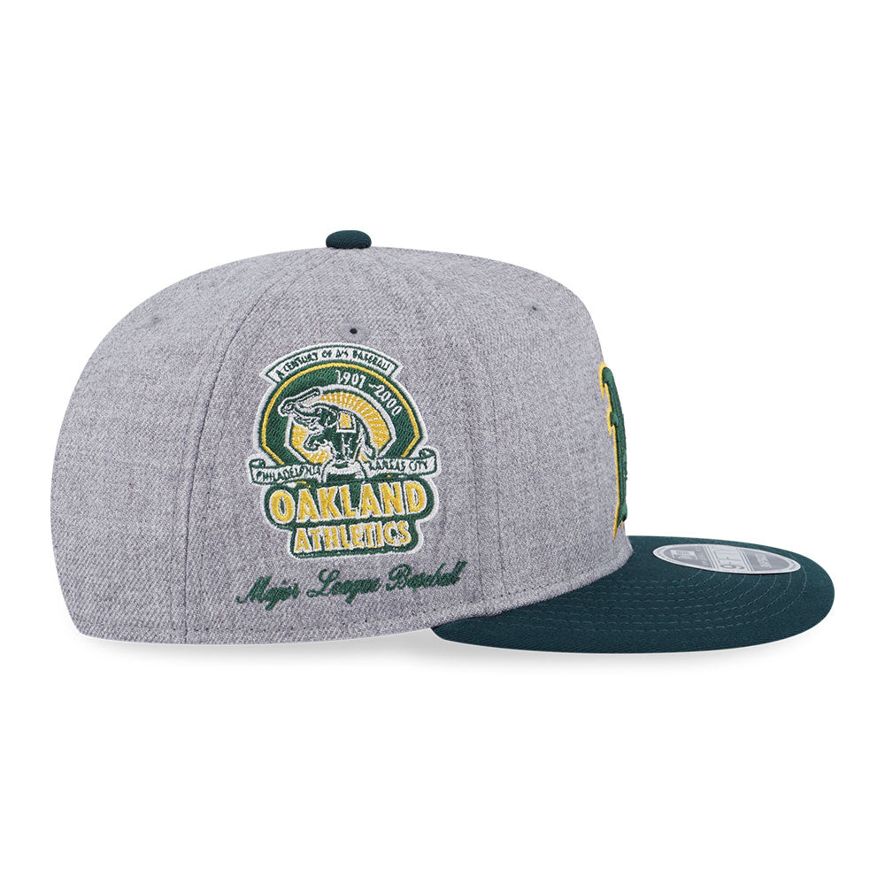 Oakland Athletics MLB Cooperstown Heather Grey 9FIFTY Precurved Visor Snapback Cap