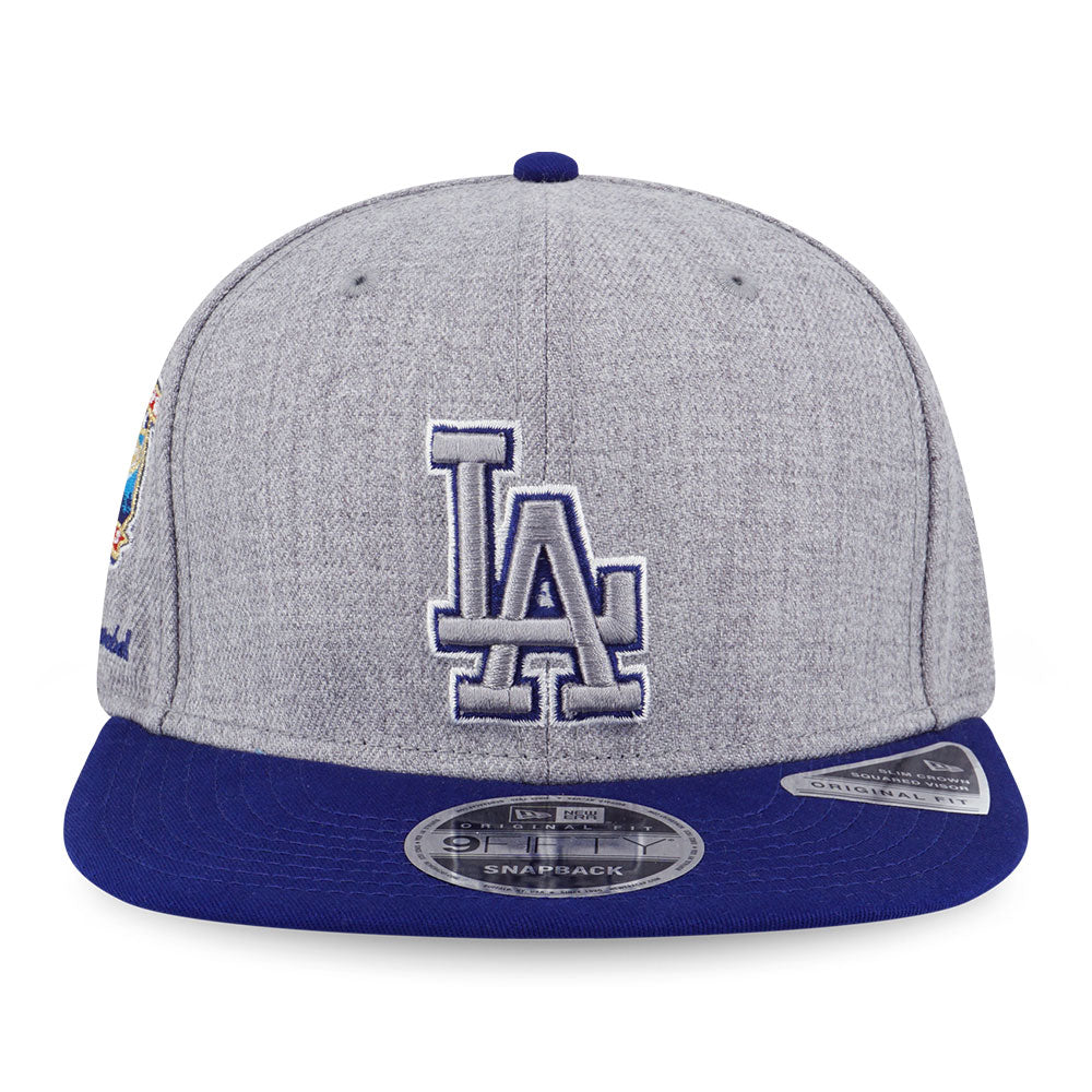 Los Angeles Dodgers MLB Cooperstown Heather Grey 9FIFTY Precurved Visor Snapback Cap