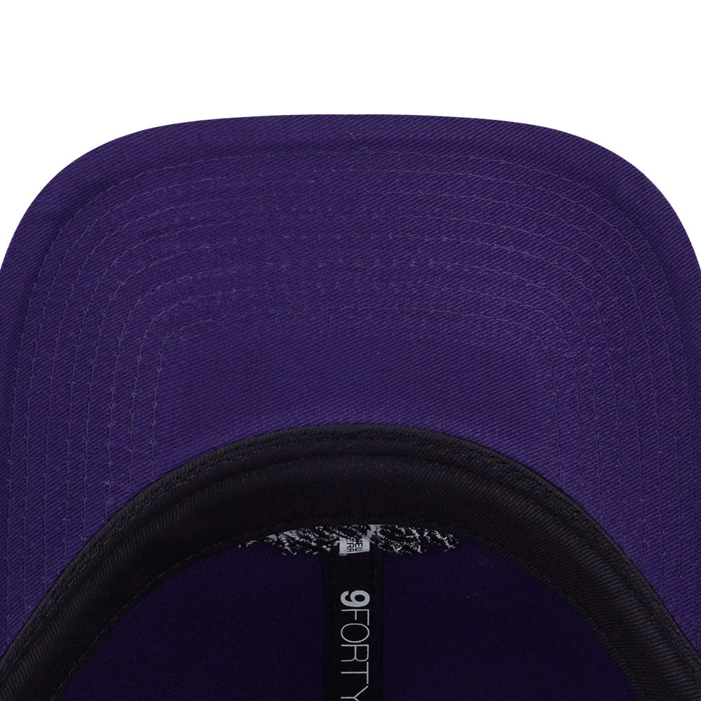 New Era Basic Black Script Logo Purple 9FORTY Unstructured Adjustable Cap