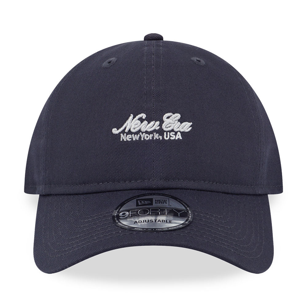 New Era Basic White Script Logo Graphite 9FORTY Unstructured Adjustable Cap