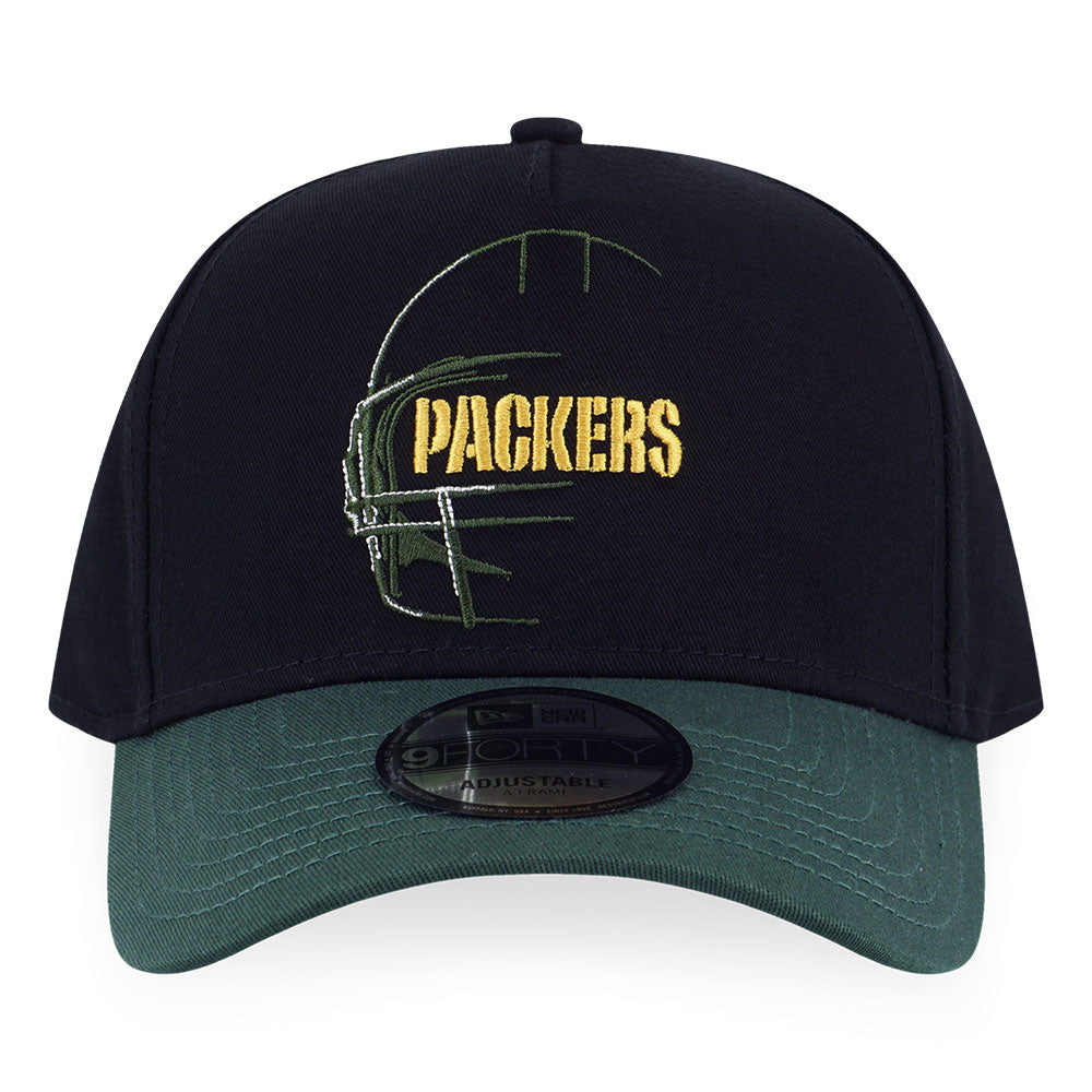 Green Bay Packers NFL Oversized Black 9FORTY A-Frame Adjustable Cap