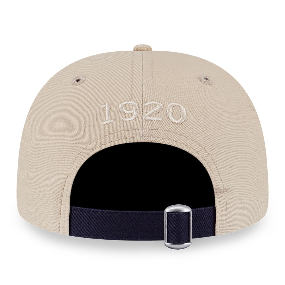 New Era Basic White Script Logo Oat Milk 9FORTY A-Frame Adjustable Cap