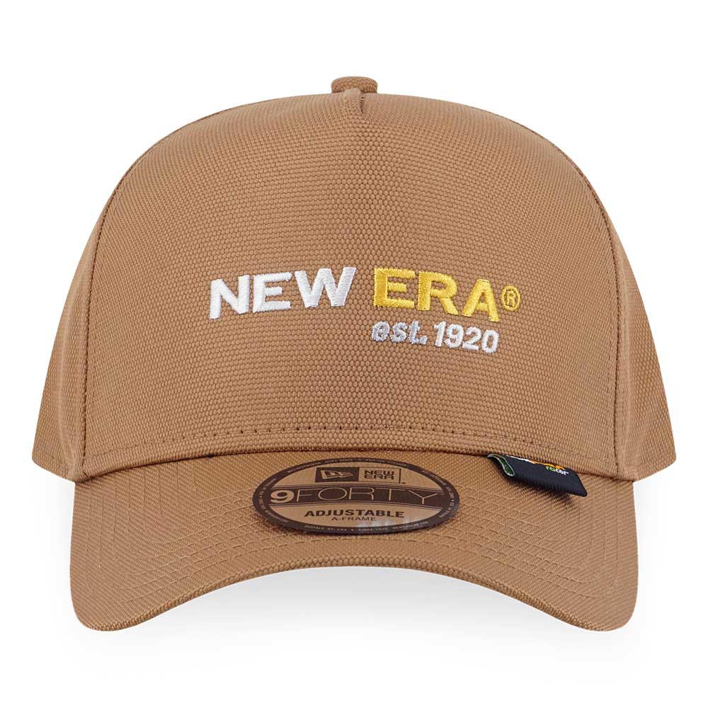 New Era Cordura Wordmark Camel Suede 9FORTY A-Frame Adjustable Cap